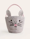 BODEN Crochet Bunny Basket Grey Bunny Girls Boden