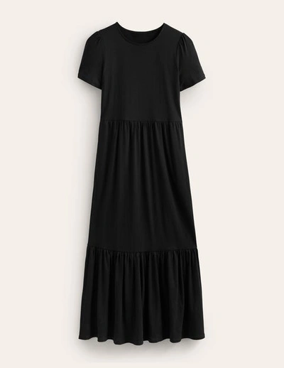 Boden Emma Tiered Jersey Midi Dress Black Women