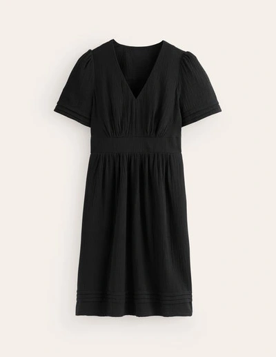 Boden Eve Double Cloth Short Dress Black Women