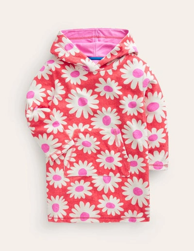 Mini Boden Kids' Towelling Throw-on Cayenne Red Daisy Girls Boden