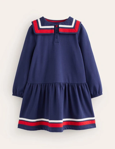 Mini Boden Kids' Sailor Sweatshirt Dress College Navy Girls Boden