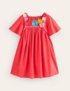 MINI BODEN LIGHTWEIGHT VACATION DRESS JAM RED GIRLS BODEN