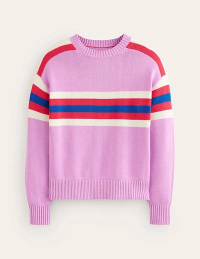 Boden Stripe Knitted Sweater Lilac, Warm Ivory, Red Stripe Women