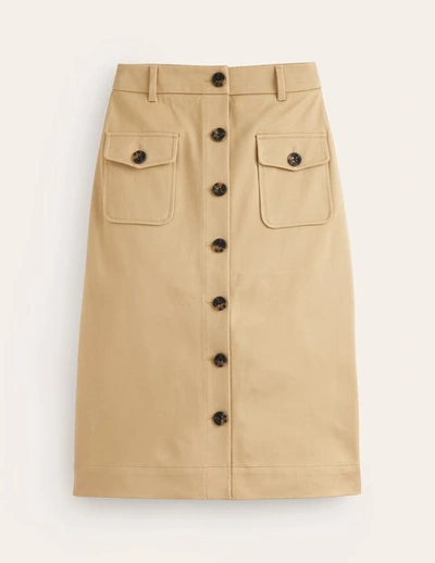 Boden Utility Pocket Midi Skirt Neutral Women