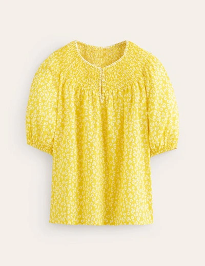 Boden Easy Stitch Detail Top Passion Fruit, Ditsy Bud Women