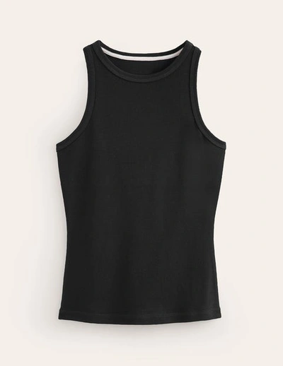 Boden Ribbed Racer Vest Black Women