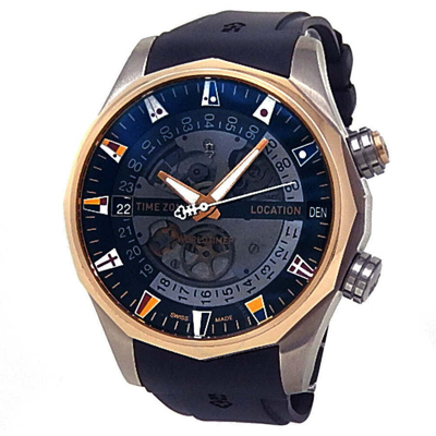 Corum Admiral's Cup Legend 47 Worldtimer Automatic Men's Watch A637/02743 In Admiral / Black / Gold / Gold Tone / Rose / Rose Gold / Rose Gold Tone