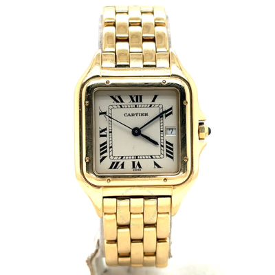 Cartier Panthere Quartz Unisex Watch 106000m In Beige / Gold / Gold Tone / Yellow