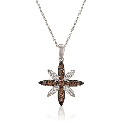 Le Vian Ladies Chocolate Diamonds Necklaces Set In 14k Vanilla Gold In White