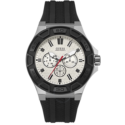 Guess Force Chronograph Quartz White Dial Men's Watch W0674g3 In Black / Silver / White
