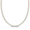 Amour 33 Ct Tgw Created White Sapphire Tennis Necklace In Yellow Plated Sterling Silver In Yellow