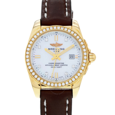 Breitling Galactic Quartz Diamond Ladies Watch H7234853/a792-484x In Brown / Gold / Gold Tone / Mop / Mother Of Pearl / Rose / Rose Gold / Rose Gold Tone