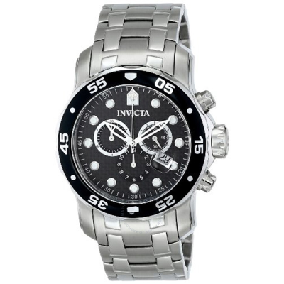 Invicta Pro Diver Chronograph Black Carbon Fiber Dial Men's Watch 17082 In Black / Skeleton