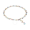 MARCO BICEGO MARCO BICEGO PARADISE COLLECTION 18K YELLOW GOLD BLUE TOPAZ AND MIXED GEMSTONE LARIAT NECKLACE