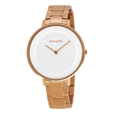 Skagen Ditte Silver Dial Rose Gold-tone Stainless Steel Ladies Watch Skw2331 In Gold / Gold Tone / Rose / Rose Gold / Rose Gold Tone / Silver