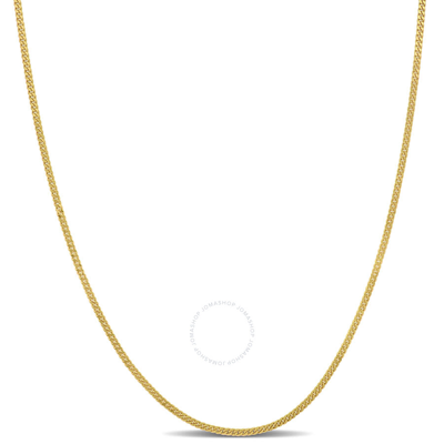 Amour 1mm Diamond Cut Flat Curb Link Chain Necklace In 14k Yellow Gold- 18 In