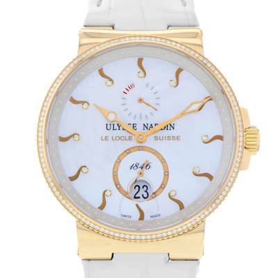 Ulysse Nardin Marine Chronometer Automatic Diamond Men's Watch 265-66 In Gold / Gold Tone / Mop / Mother Of Pearl / Rose / Rose Gold / Rose Gold Tone / White