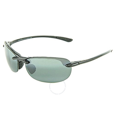 Maui Jim Hanalei Universal Fit Neutral Grey Wrap Unisex Sunglasses 413n-02 64 In Black / Grey