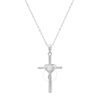Kylie Harper Sterling Silver Cz Cross Heart Pendant In Silver-tone