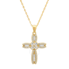 Kylie Harper 14k Gold Over Silver Petite Luxurious Baguette-cut Cz Cross Pendant In Gold-tone