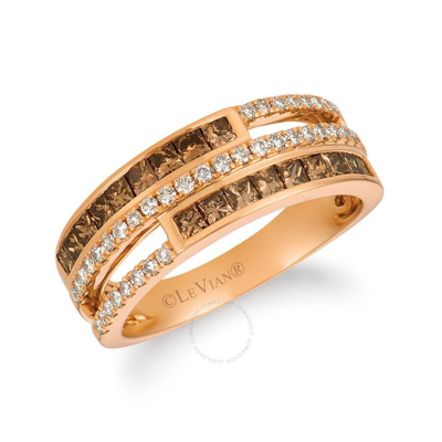 Le Vian Ladies Chocolate Diamonds Rings Set In 14k Strawberry Gold In Rose Gold-tone