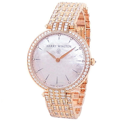 Harry Winston Premier Quartz Diamond Ladies Watch 210/lq36rr.mpd/d3.1/d3.1 In Gold / Gold Tone / Mop / Mother Of Pearl / Rose / Rose Gold / Rose Gold Tone