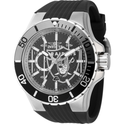 Invicta Nfl Las Vegas Raiders Gmt Quartz Black Dial Men's Watch 45400