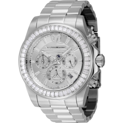 Technomarine Manta Chronograph Quartz Silver Dial Men's Watch Tm-222001 In Silver / White