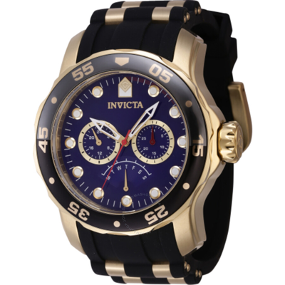 Invicta Pro Diver Gmt Retrograde Quartz Blue Dial Men's Watch 46965 In Two Tone  / Blue / Gold / Gold Tone