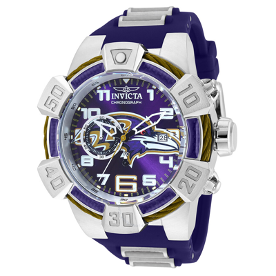 Invicta Nfl Baltimore Ravens Purple Dial Men's Watch 35786 In Red   / Black / Gold / Gold Tone / Purple / Silver / White