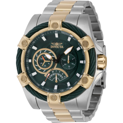 Invicta Bolt Gmt Quartz Green Dial Men's Watch 46870 In Two Tone  / Gold Tone / Green