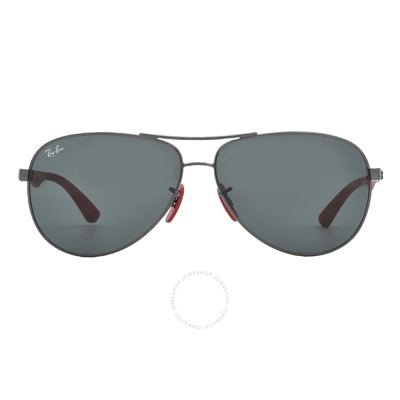 Ray Ban Scuderia Ferrari Green Pilot Unisex Sunglasses Rb8313m F00171 61 In Green / Gun Metal / Gunmetal