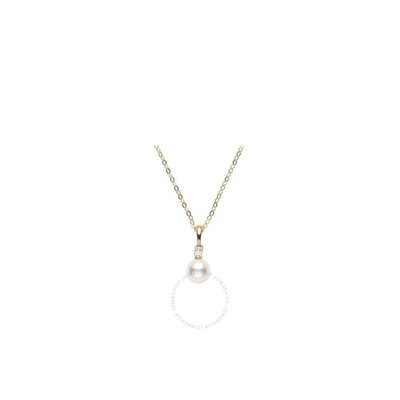 Mikimoto Everyday Essentials 18k Yellow Gold 6-6.5mm A+ Akoya Pearl And Diamond Pendant - Pps602dk