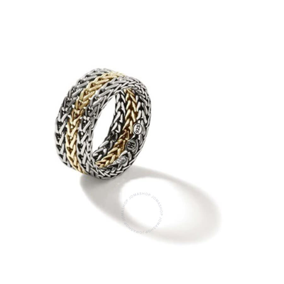 John Hardy Classic Chain 18k Yellow Gold & Sterling Silver Rata Band Ring - Rz900949x7 In Silver-tone, Yellow