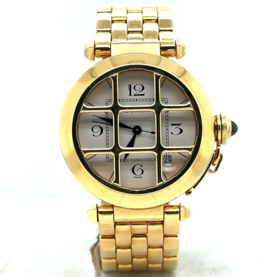 Cartier Pasha Automatic Unisex Watch 1986 In Beige / Gold / Gold Tone / Yellow