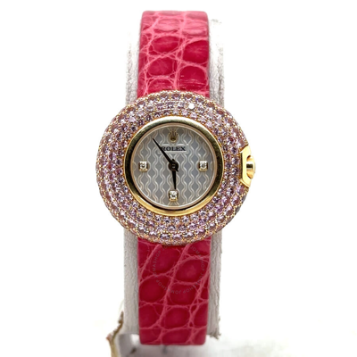 Rolex Cellini Quartz Diamond Ladies Watch 6201 In Gold / Gold Tone / Mop / Mother Of Pearl / Pink / Yellow