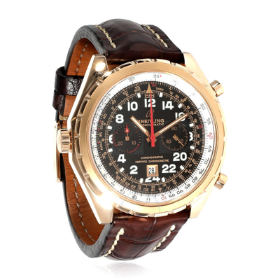 Breitling Chrono-matic Chronograph Gmt Automatic Chronometer Black Dial Men's Watch H22360 In Black / Brown / Gold / Gold Tone / Rose / Rose Gold / Rose Gold Tone