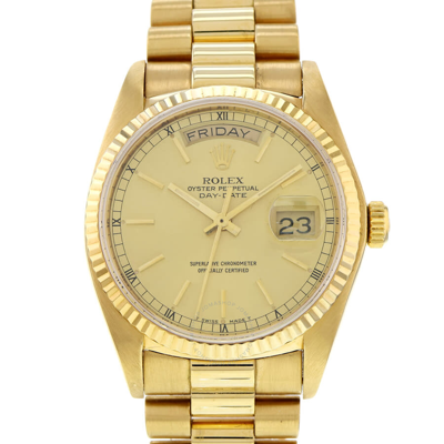 Rolex Day-date 36 Automatic Chronometer Men's Watch 18078 In Gold / Gold Tone / Yellow