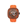 SEVENFRIDAY SEVENFRIDAY PS-COLORED CARBON AUTOMATIC DAY-NIGHT ORANGE DIAL MEN'S WATCH PS3/03