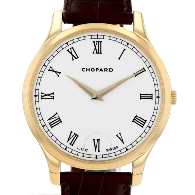 Chopard L.u.c Classic Xp White Dial Men's Watch 161902-0001 In Black / Gold / Gold Tone / White / Yellow