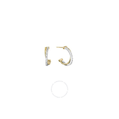 Marco Bicego 18k Masai Collection Yellow Gold & Pave Diamond Crossover Hoop - Og331 B Yw