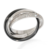 CARTIER PRE-OWNED CARTIER TRINITY RING WITH CERAMIC & DIAMOND IN 18K WHITE GOLD 0.45 CTW
