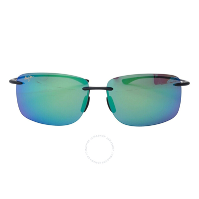 Maui Jim Hema Mauigreen Rectangular Unisex Sunglasses Gm443-2m 62 In Black / Green