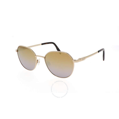 Maui Jim Hukilau Dual Mirror Gold To Silver Geometric Unisex Sunglasses Dgs845-16 52 In Gold / Silver