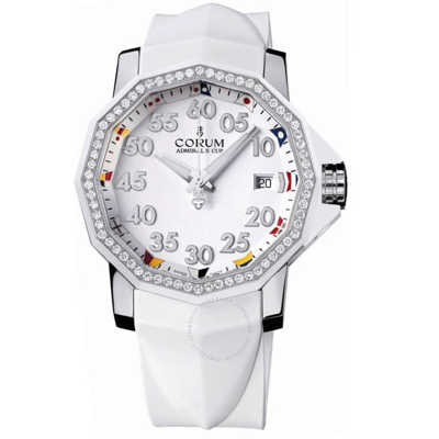 Corum Admiral's Cup Automatic Diamond White Dial Ladies Watch 082.951.47/f379 Aa42 In Admiral / White