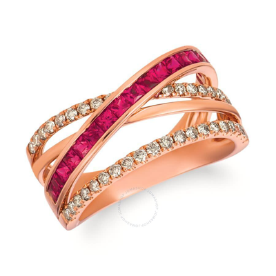 Le Vian Ladies Passion Ruby Rings Set In 14k Strawberry Gold In Rose Gold-tone