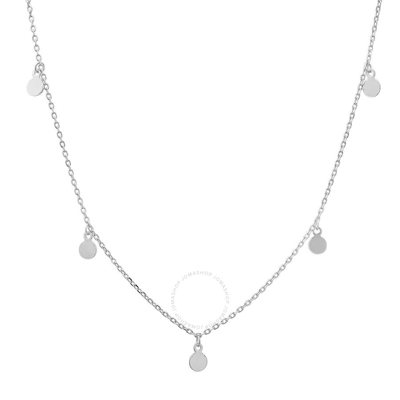 Kylie Harper Sterling Silver Dangling Disc Charm Choker Necklace In Silver-tone