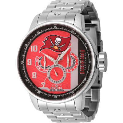 Invicta Nfl Tampa Bay Buccaneers Gmt Quartz Men's Watch 45141 In Red   / Black / Grey