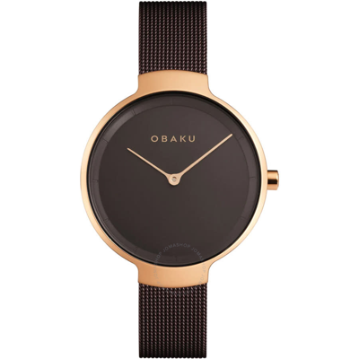 Obaku Walnut Quartz Brown Dial Ladies Watch V231lxvnmn In Brown / Gold Tone / Rose / Rose Gold Tone