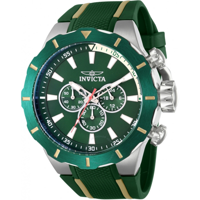 Invicta Speedway Chronograph Gmt Quartz Men's Watch 43194 In Two Tone  / Green / Khaki / Orange